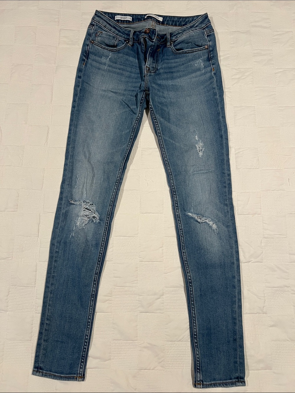 Vigoss Distressed Skinny Jeans - Blue